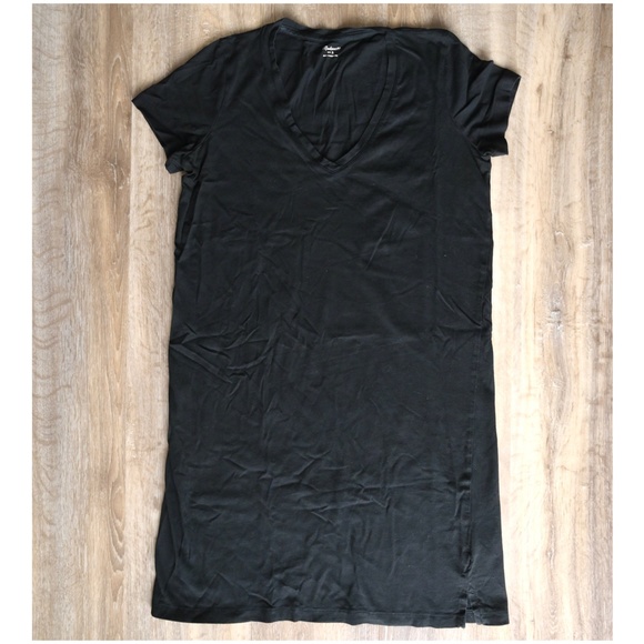 Madewell Northside Vintage V-Neck Tee Dress Black Size Small - Picture 2 of 5